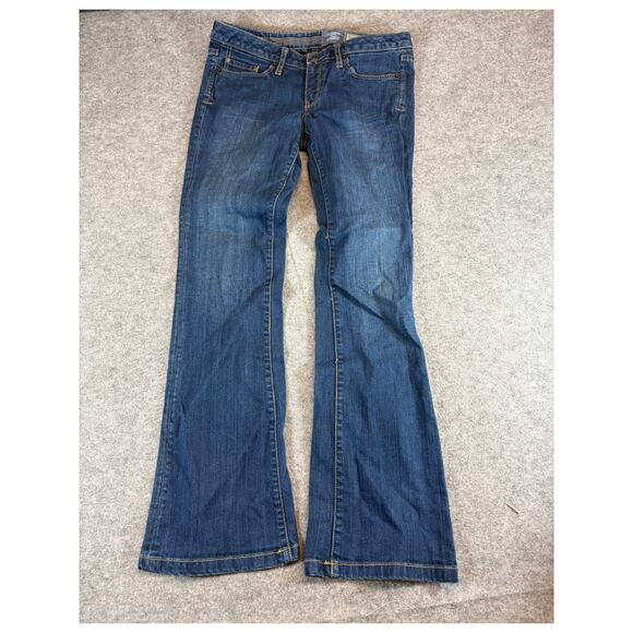 Converse One Star Denim Bootcut Flared Jeans Womens 8 Blue Grunge Faded Classic - Picture 1 of 7